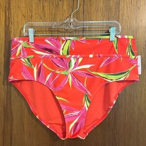 NWT: Old Navy 2X floral high-waisted bathing suit bottoms